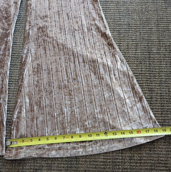 Free People Star Sign Ribbed Pleated Wide Leg Velvet Pants Xs Pre Owned - Picture 7 of 9